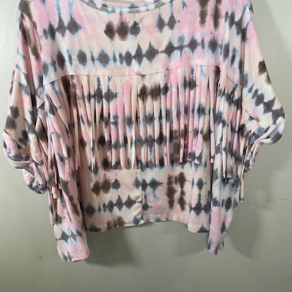 NWOT Entro Tie Dye Shirt with Fringe - Picture 6 of 10